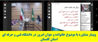 وبینار مشاوره با موضوع خانواده و جوان امروز در دانشگاه فنی و حرفه ای استان گلستان برگزار شد .