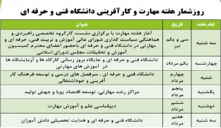 روزشمار هفته مهارت و کارآفرینی دانشگاه فنی و حرفه ای