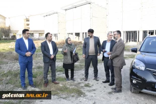 بازدید مهندس سید النگی شهردار محترم گرگان، مهندس ناصر گرزین رییس شورای اسلامی شهر گرگان و دکتر غفاری رییس دانشگاه فنی و حرفه ای استان گلستان و معاونین از پروژه نیمه تمام سایت شهرک شهریار پسران شهید چمران گرگان. 3