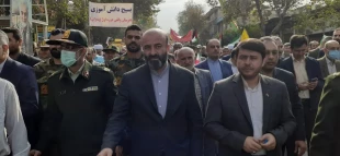 حضور دکتر غفاری رئیس دانشگاه فنی و حرفه ای استان گلستان، اساتید و کارکنان در راهپیمایی عظیم یوم الله 13 آبان 2