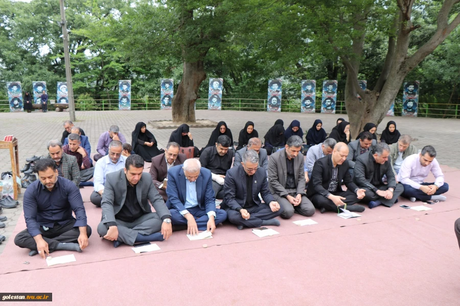 برگزاری مراسم روح بخش زیارت عاشورا به مناسبت گرامیداشت شهدای خدمت در تپه نورالشهدا گرگان 4